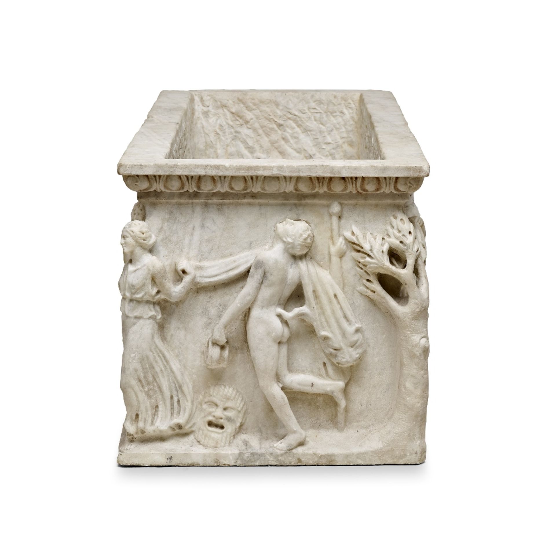 An Italian carved white marble sarcophagus, in the antique taste probably late 18th / early 19th ... - Image 3 of 5