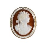 Two shell cameo brooches, 19th century (2)