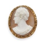 Giovanni Dies (1776-1849): A shell cameo brooch, circa 1830