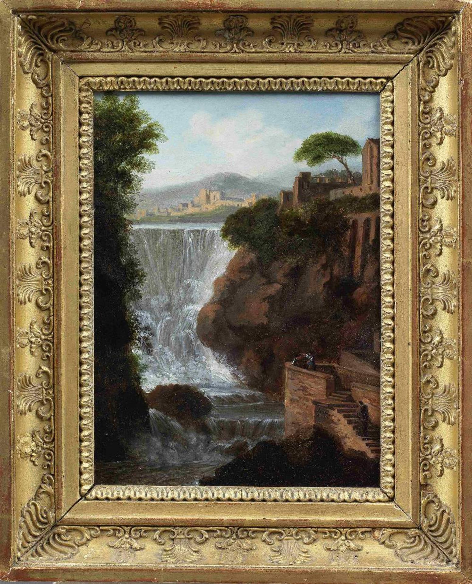 Attributed to Pierre Antoine Marchais (French, 1763-1859) A view of the Waterfalls at Tivoli - Image 2 of 3