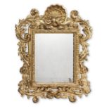 An Italian early 18th century carved giltwood mirror