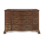 A large and imposing George III mahogany commode attributed to a St. Martin's Lane of London cabi...