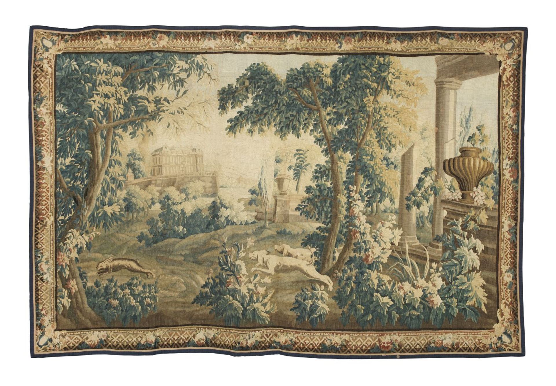 A Verdure Aubusson tapestry 18th century 413.5cm x 264cm