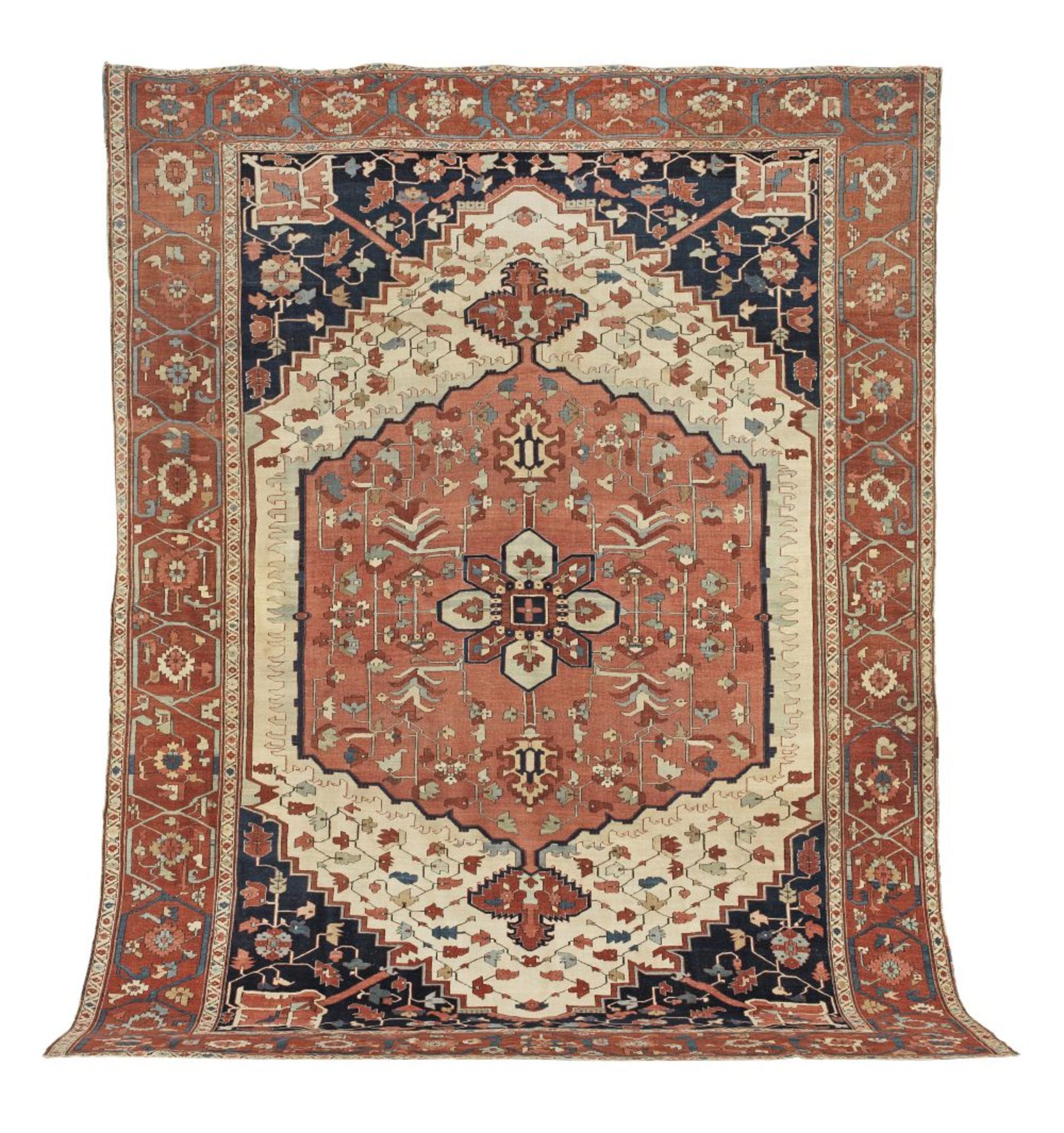 An impressive antique Heriz carpet North West Persia, c.1890 472cm x 353cm