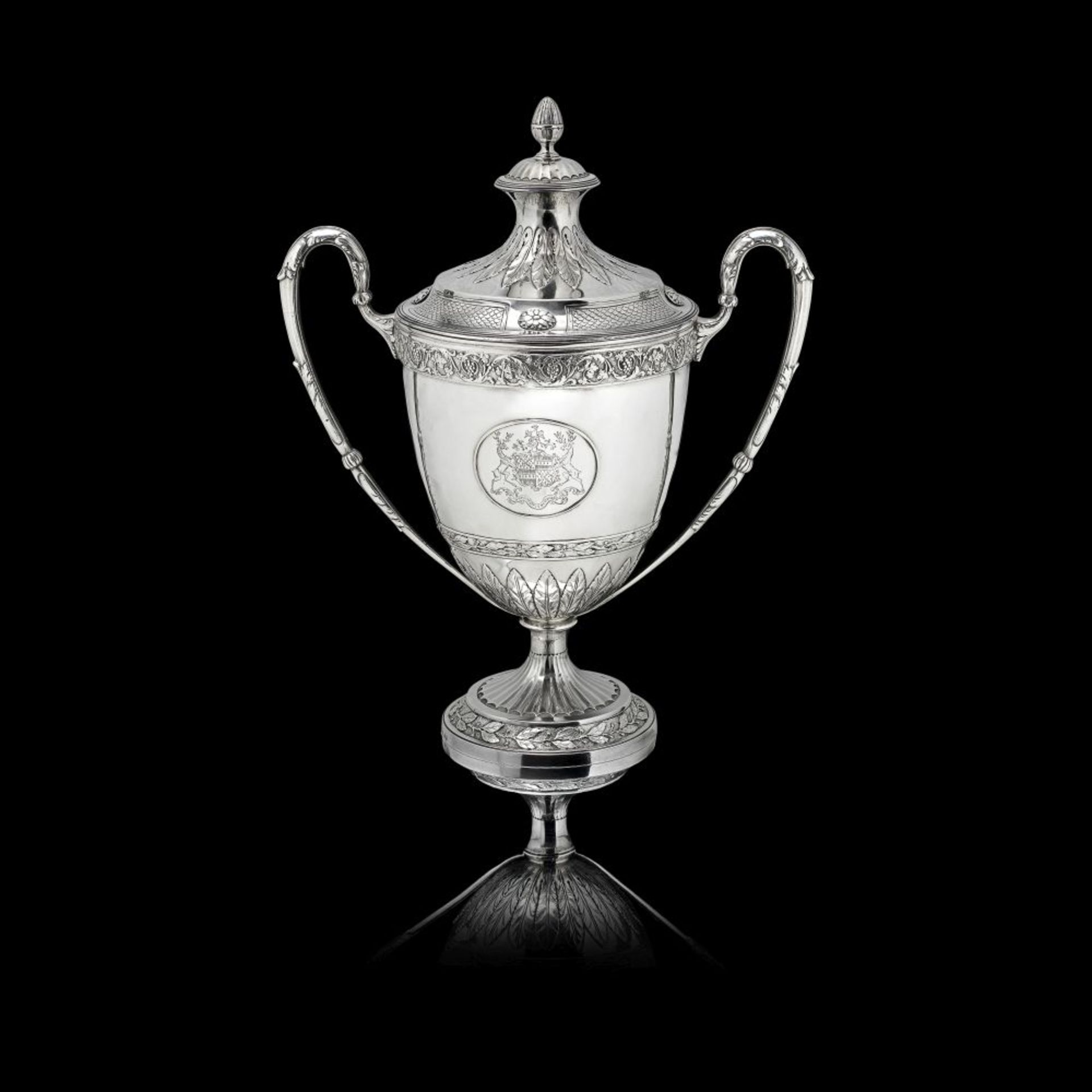 A George III silver two-handle cup and cover maker's mark WH, for William Hall or William Hunter,...