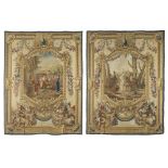 A pair of remarkable Louis XV Gobelins tapestries from the Don Quixote series circa 1757-64, sign...