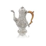 A George II silver chinoiserie coffee pot Samuel Courtauld (I), London 1757