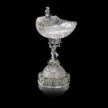 A late 19th century Austrian silver, silver-gilt and enamel mounted rock crystal coupe Hermann B&...