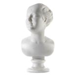 An Italian carved white marble bust of a fauness probably Roman, late 18th / early 19th century,...
