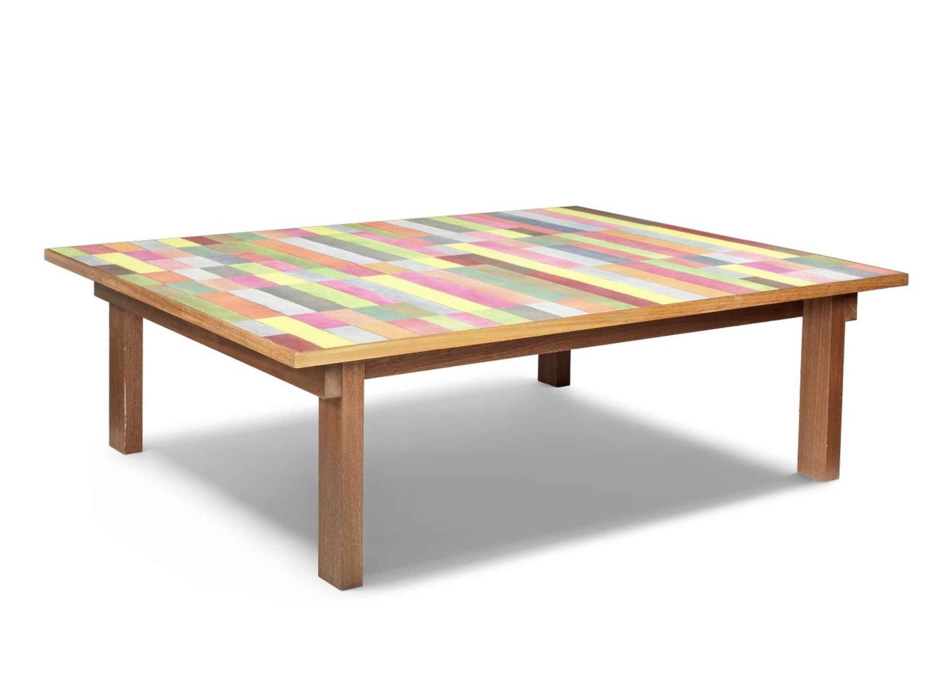 Danad Design (1958-62) Multicolour Rectangles Table 114cm (44 7/8in) long, 87cm (34 1/4in) wide, ...