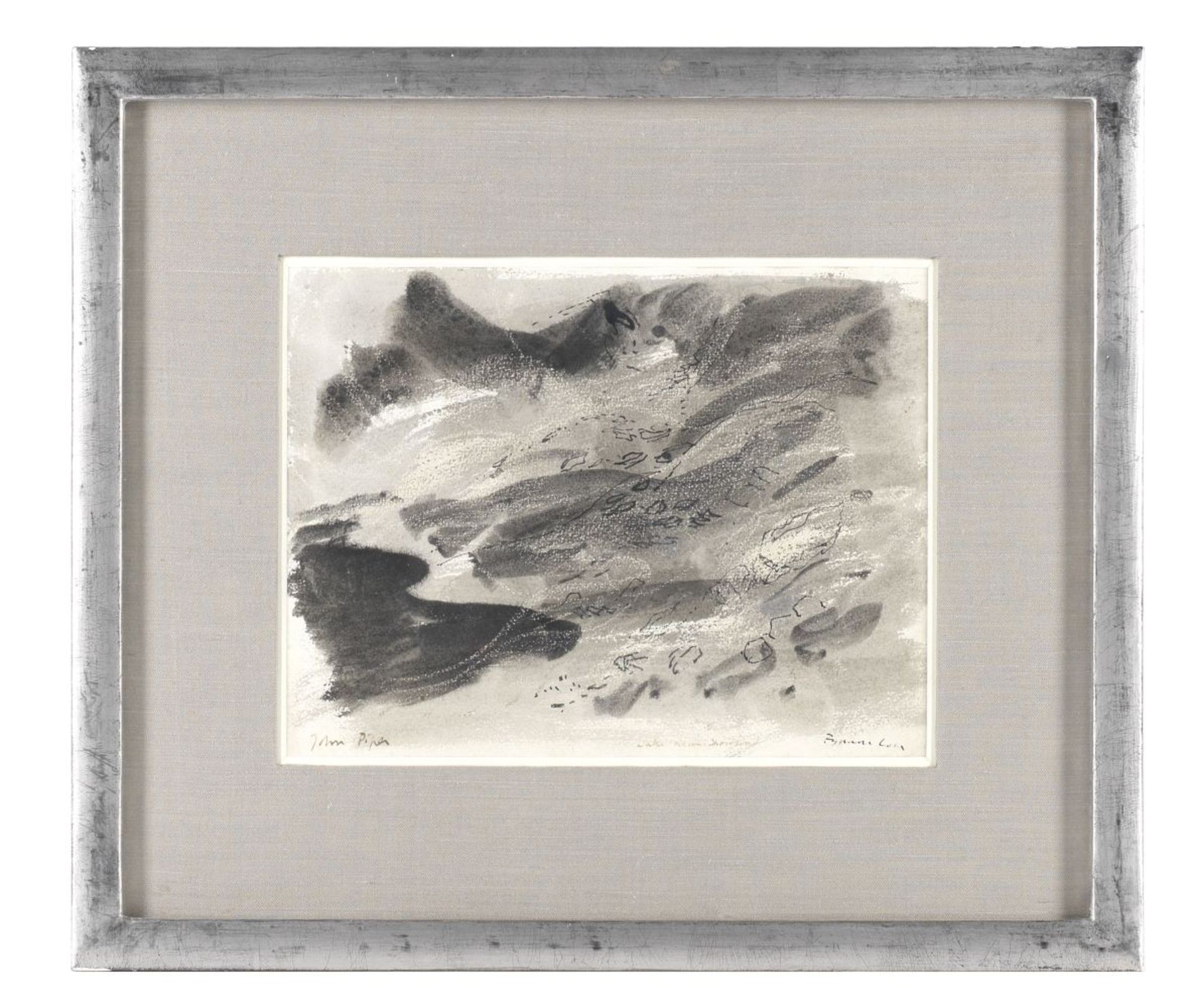 John Piper, Lake Near Snowdon c.1950, ink, wash and crayon 19 x 26cm - Bild 2 aus 2