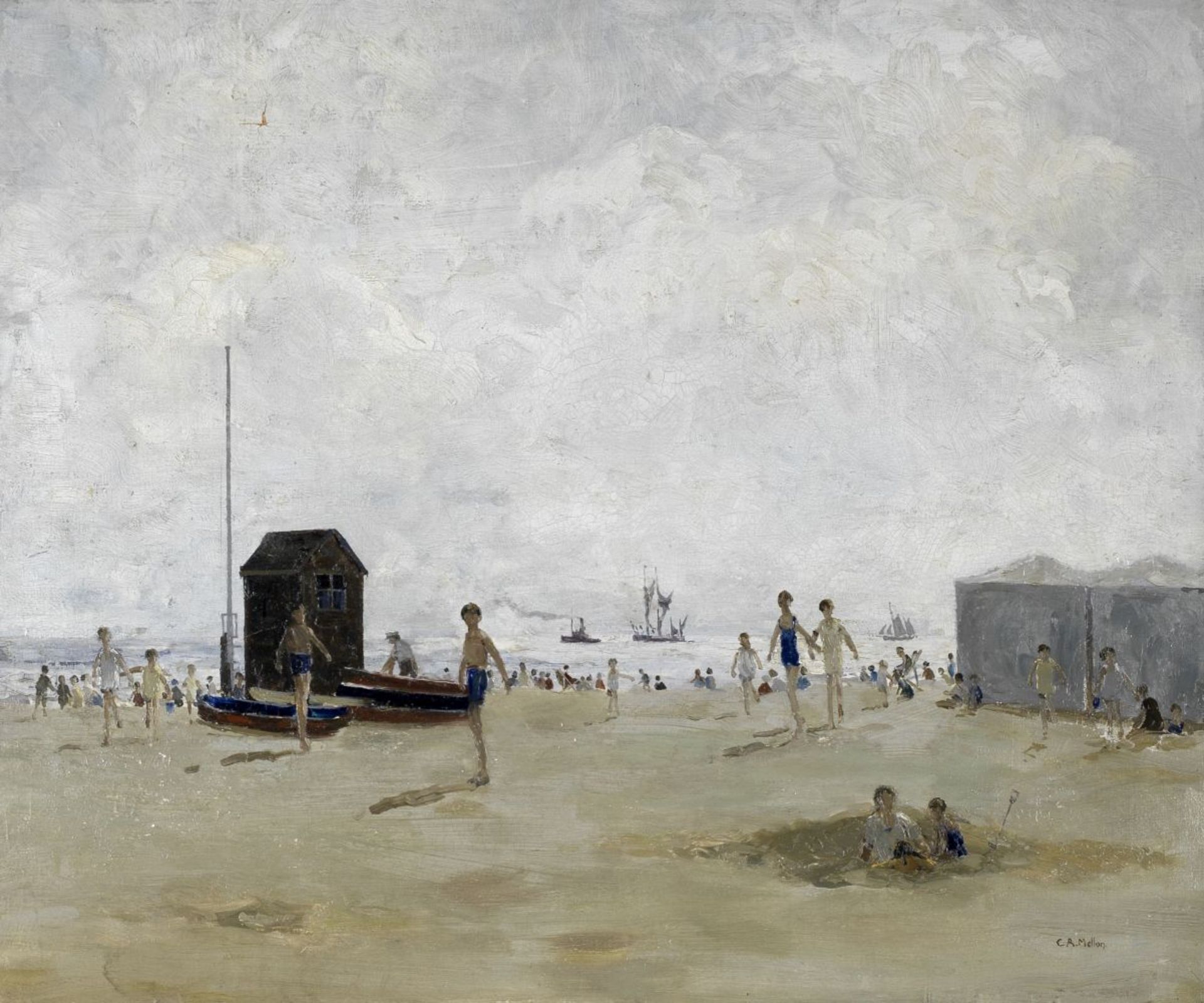 Campbell Archibald Mellon (British, 1876-1955) Children on the Beach