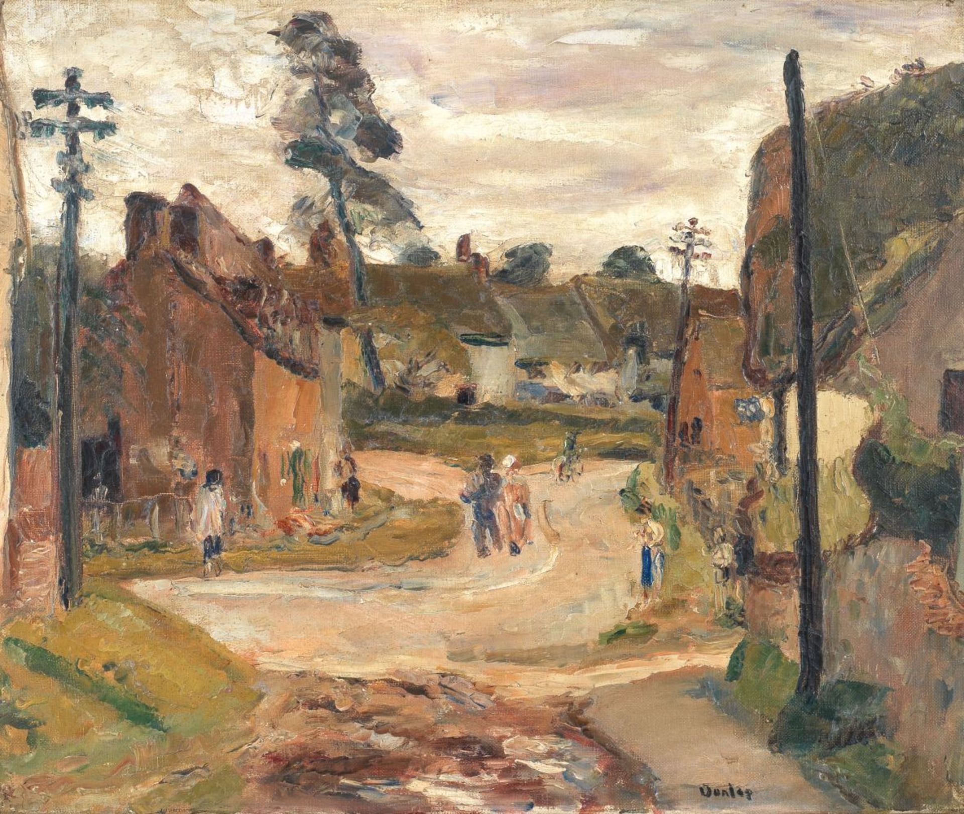 Ronald Ossory Dunlop R.A., R.B.A. (British, 1894-1973) A Village Street