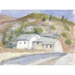 Anne Redpath (British, 1895-1965) Roadside Cottages, Corsica