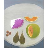 Mary Fedden R.A. (British, 1915-2012) Still Life with Melon and Pears