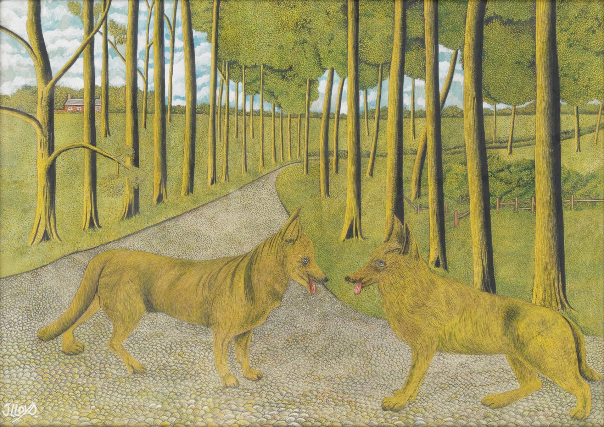 James Lloyd (British, 1906-1974) Two Dogs