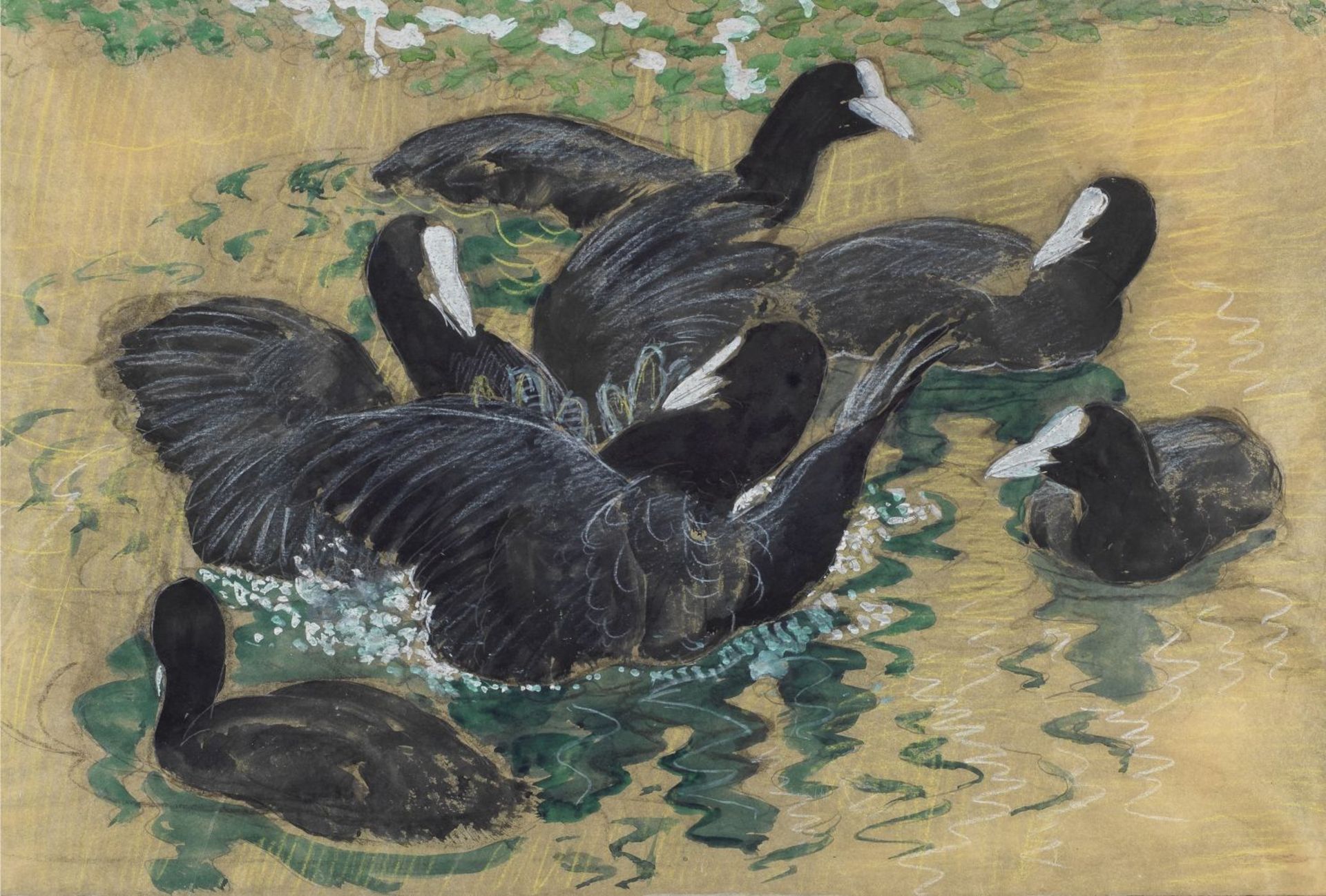 Charles Frederick Tunnicliffe O.B.E., R.A. (British, 1901-1979) Six Coots