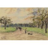 Paul Lucien Maze (French, 1887-1979) Regent's Park in Autumn (together with a further pastel, lan...