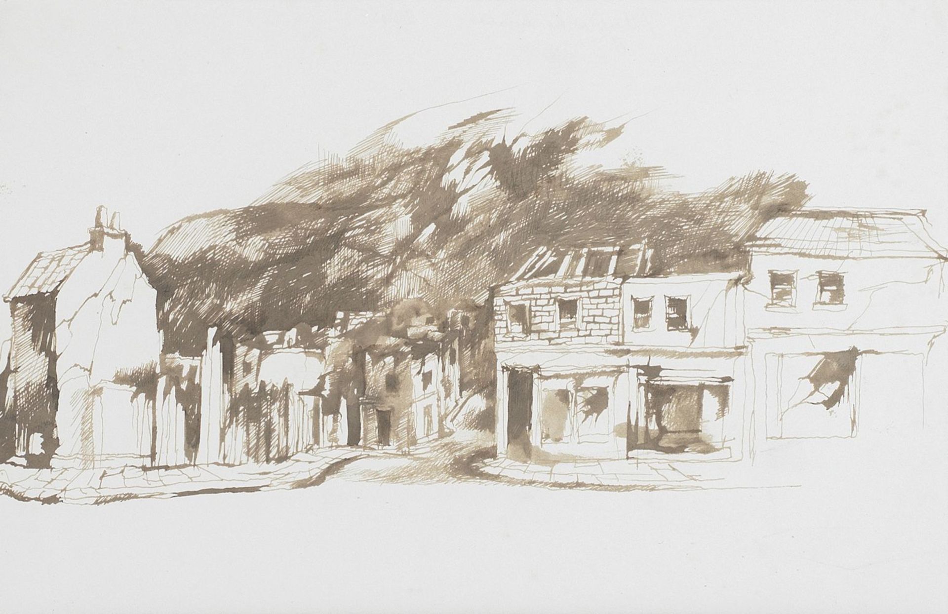 John Minton (British, 1917-1957) Village in the Mountains - Bild 2 aus 2