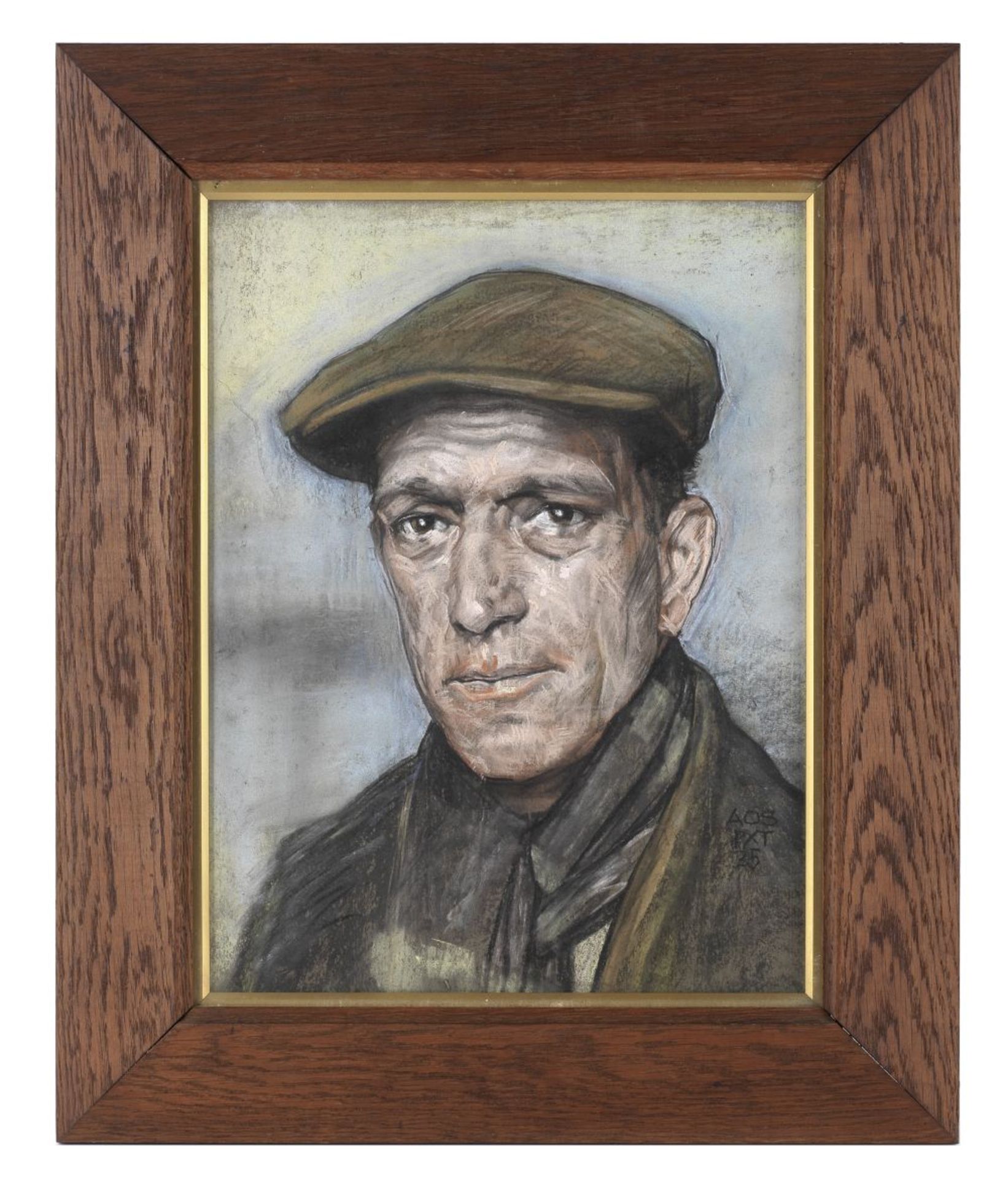 Austin Osman Spare (British, 1886-1956) Portrait of a Man Wearing a Cap - Bild 2 aus 2