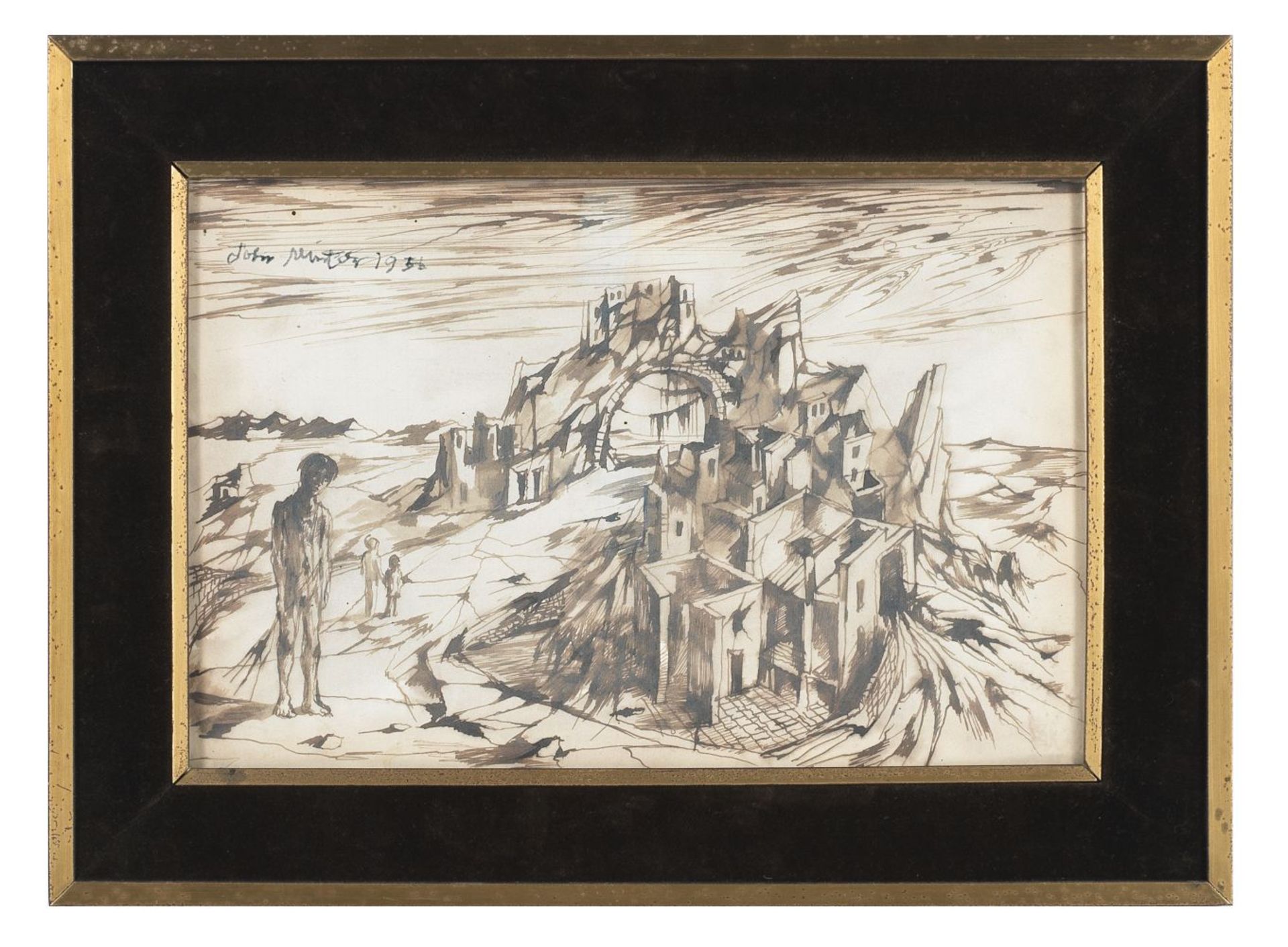 John Minton (British, 1917-1957) Figure with a Distant City - Bild 2 aus 2