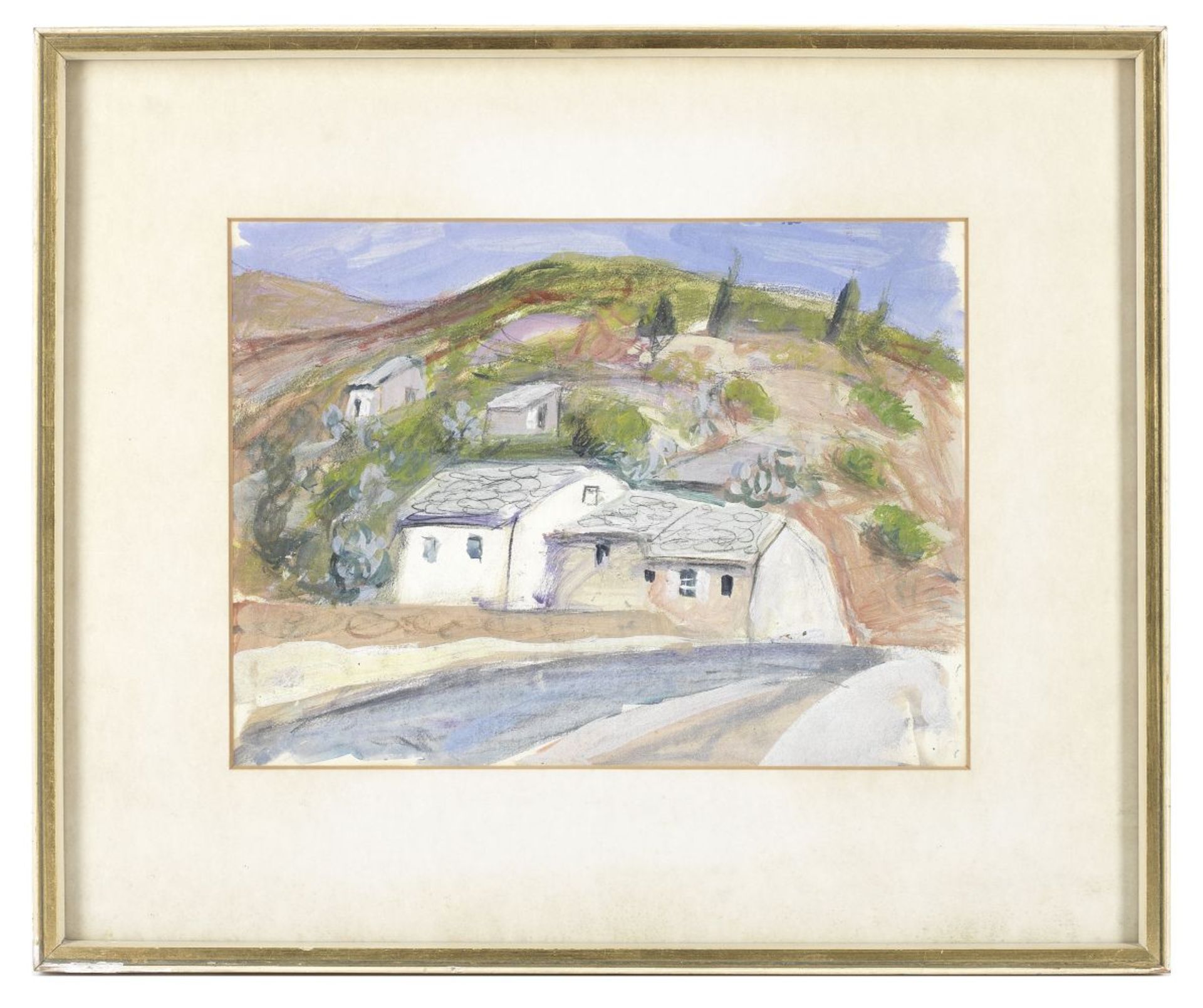 Anne Redpath (British, 1895-1965) Roadside Cottages, Corsica - Bild 2 aus 3