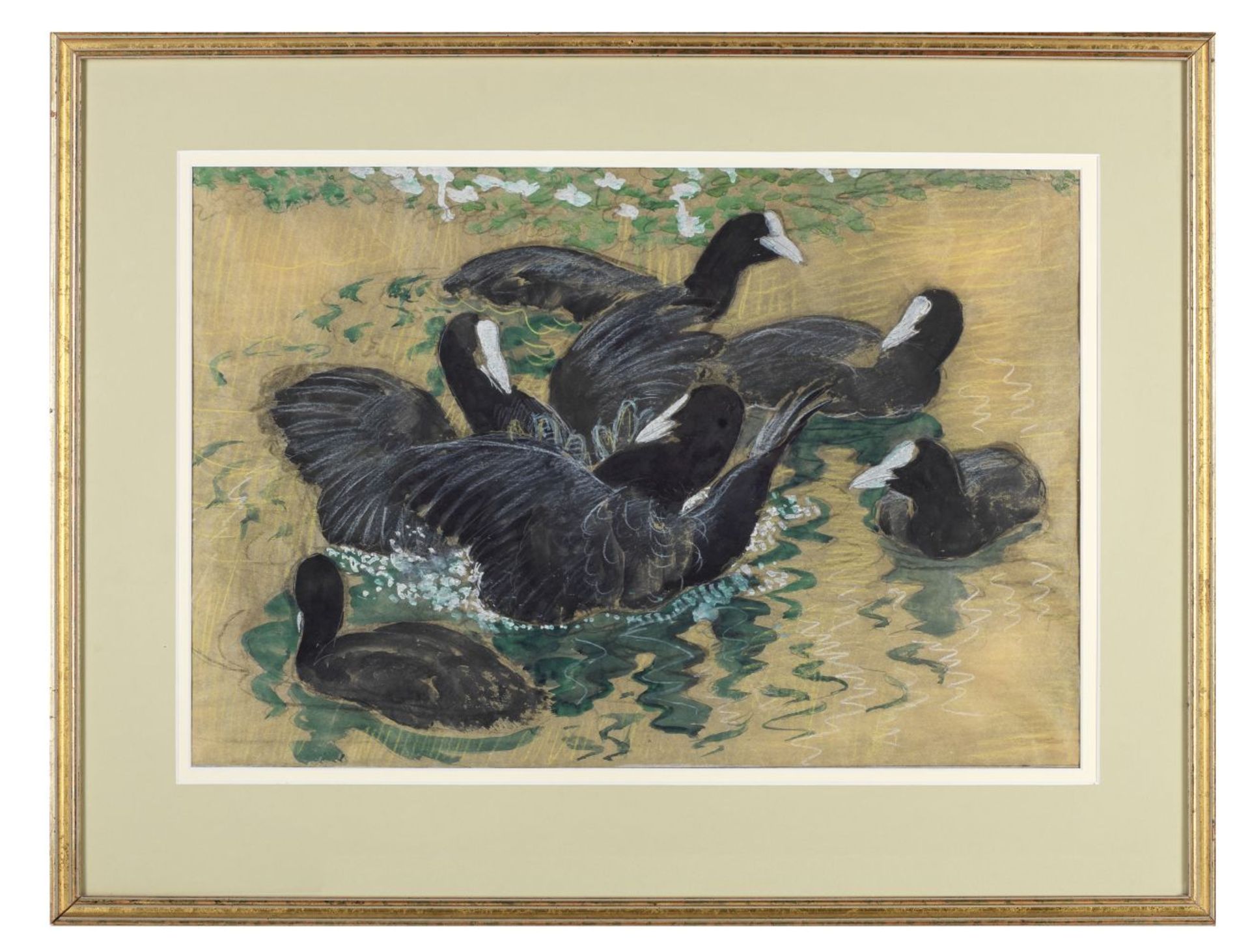Charles Frederick Tunnicliffe O.B.E., R.A. (British, 1901-1979) Six Coots - Image 2 of 2