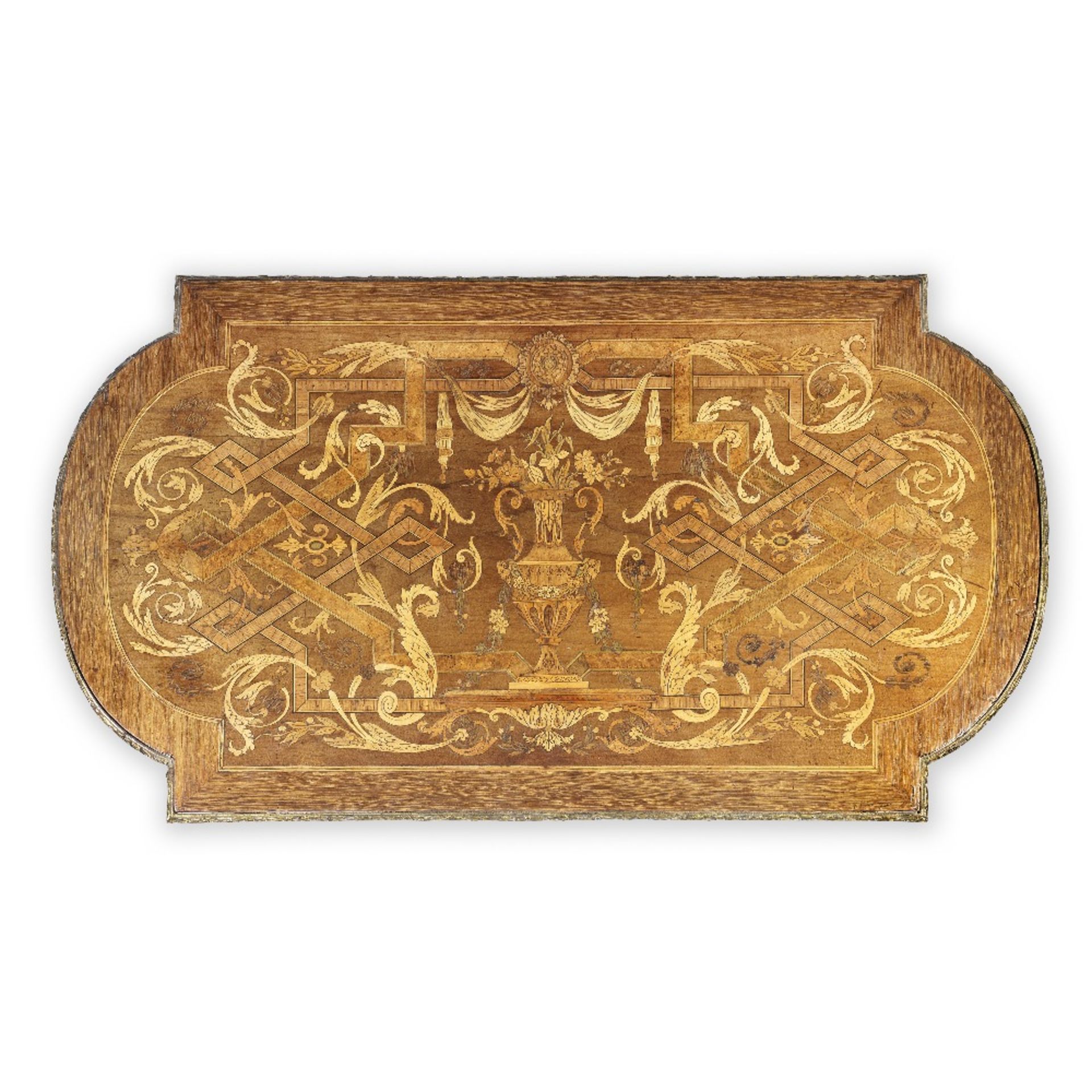 A Napoleon III gilt bronze mounted amaranth, birds' eye maple, amboyna, rosewood, sycamore and fr... - Image 2 of 2