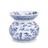 A Chinese blue and white decorated porcelain spitoon or jardini&#232;re probably late Qing dynast...