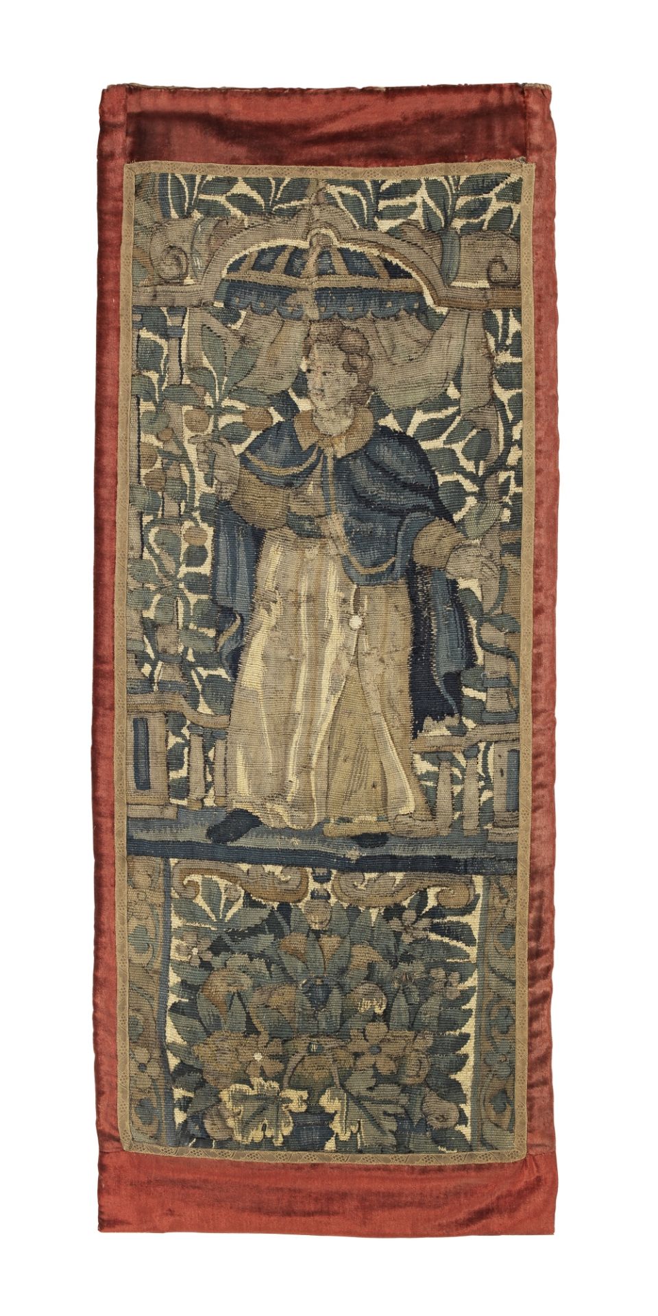 A charming tapestry fragment 16th century 124cm x 51cm