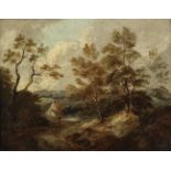Circle of Thomas Barker of Bath (Pontypool 1769-1847 Bath) A wooded landscape with a traveller be...