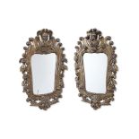 A pair of Italian late 19th/early 20th century gilt decorated mirrors previously girandoles (2)