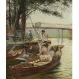Frederick Holmes (British, 20th century) An afternoon punting