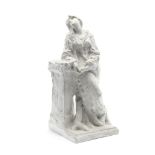 Giuseppe Grandi (Italian, 1843-1894): A plaster maquette of a woman at a pillar c.1880