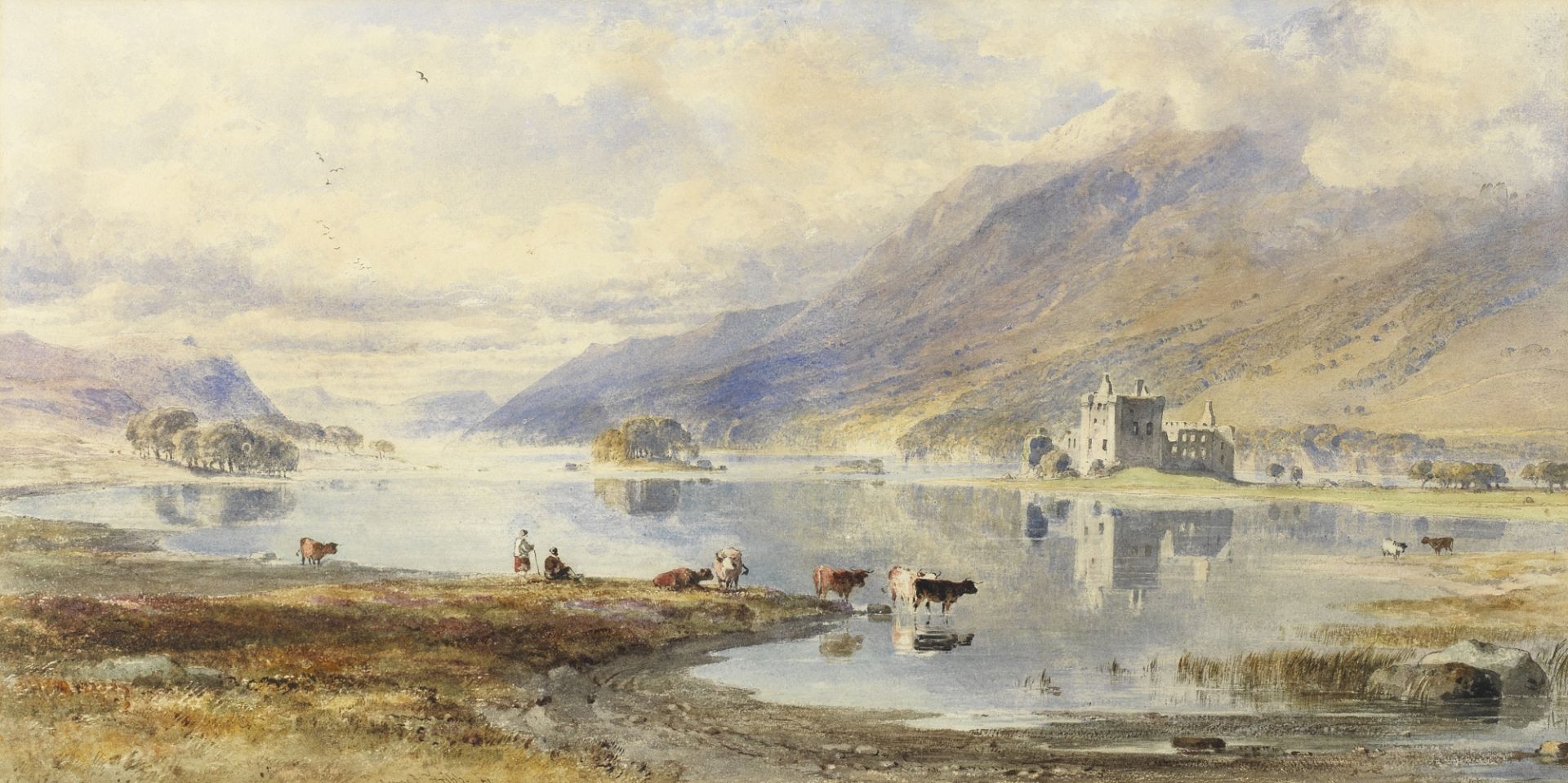 George Arthur Fripp, RWS (British, 1813-1896) Kilchurn Castle, Loch Awe