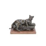 Charles Valton (French, 1851-1918): A patinated bronze model of a lioness