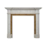 A good George III carved white and Sienna marble chimneypiece circa 1790