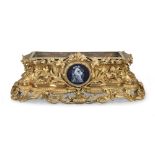 A mid 19th century French gilt bronze and P&#226;te-sur-p&#226;te style porcelain inset jardinier...