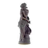 Mathurin Moreau (French, 1822 -1912): A patinated bronze figure of 'Venus au Bain'