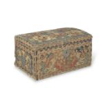 A George II gros and petit-point needlework clad trunk or coffer