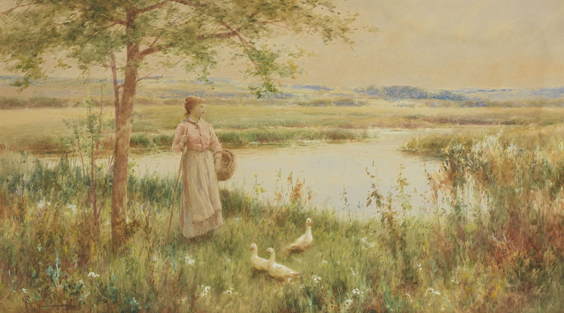 Alfred Glendening, Jnr. (British, 1861-1907) Near Goring on the Thames
