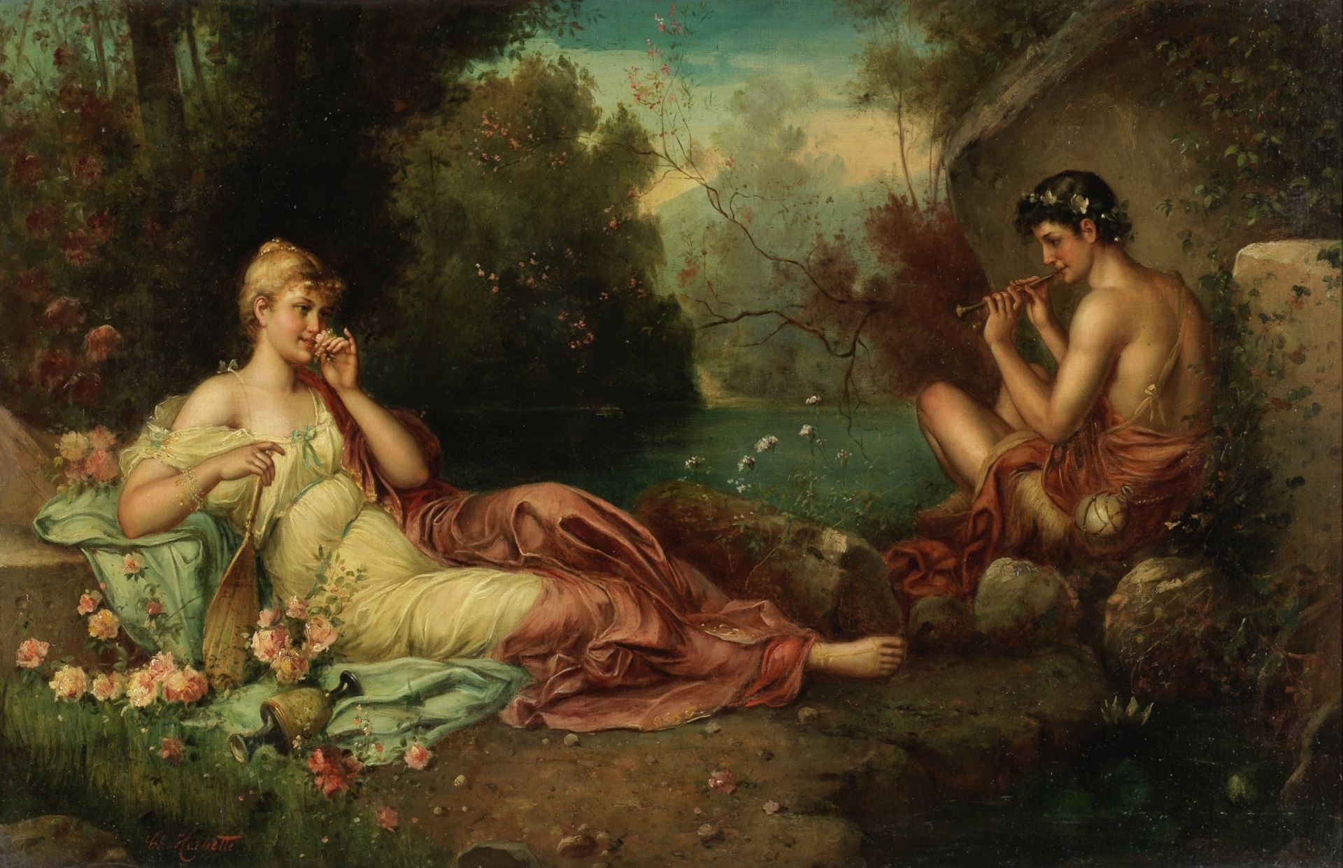 Charles Herbette (19th century) A seduction in the forest
