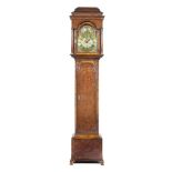A George III and later crossbanded and burr walnut longcase clock the dial signed John Everell, ...