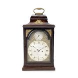 A late 18th century brass mounted and ebonised table clock with pull repeat the dial signed Paul...