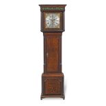 A George III oak longcase clock the dial signed Heywood, Northwich