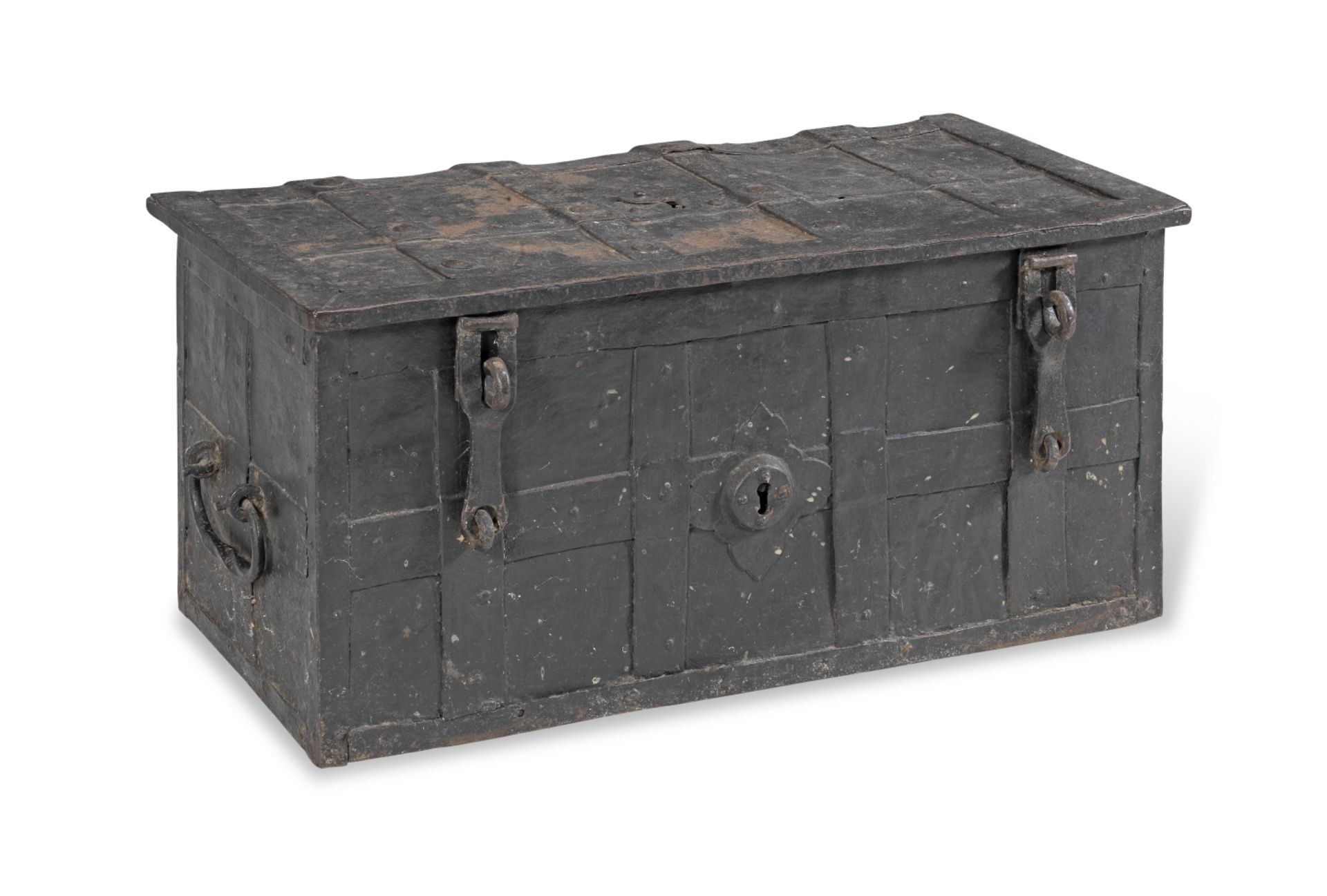 A German 17th century cast-iron strong box
