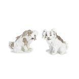 Two similar late 19th/early 20th century Samson porcelain models of Bolognese hounds in the Meiss...