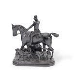 After John Willis Good (British, 1845-1879): A late 19th century patinated bronze equestrian mode...