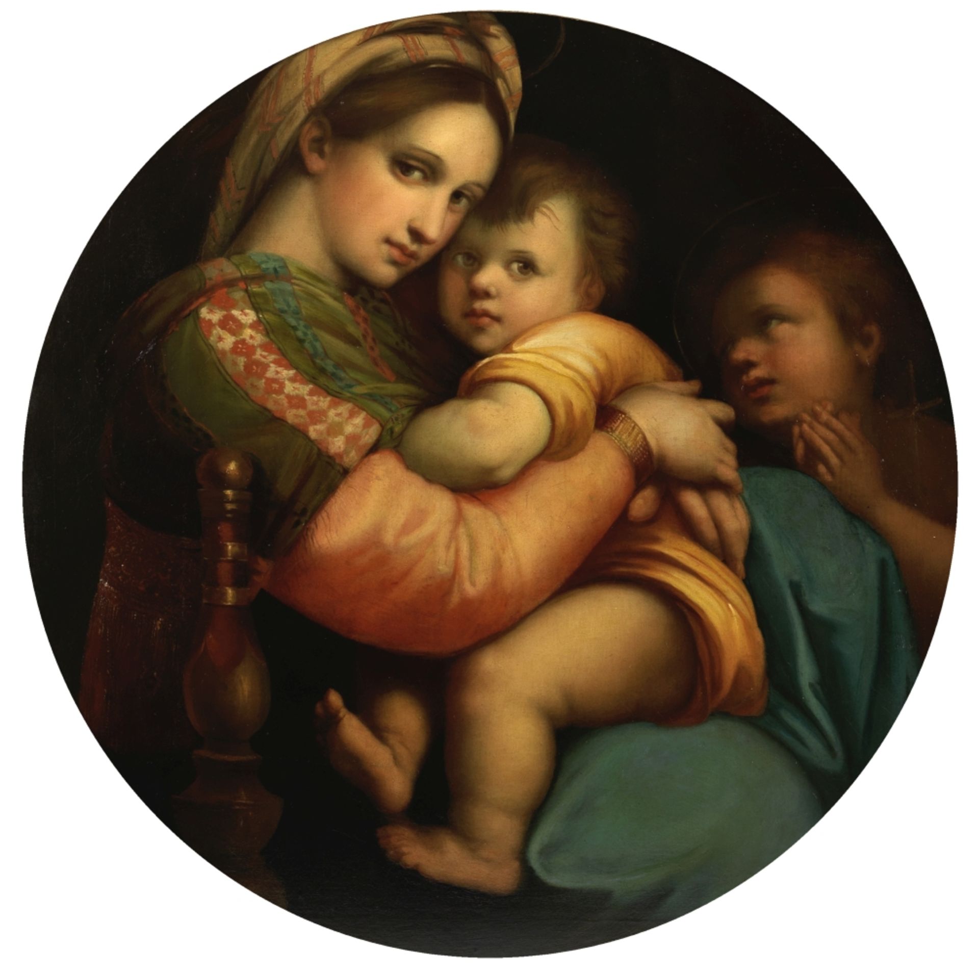After Raphael (Italian, 1483-1520) Madonna della Sedia framed tondo
