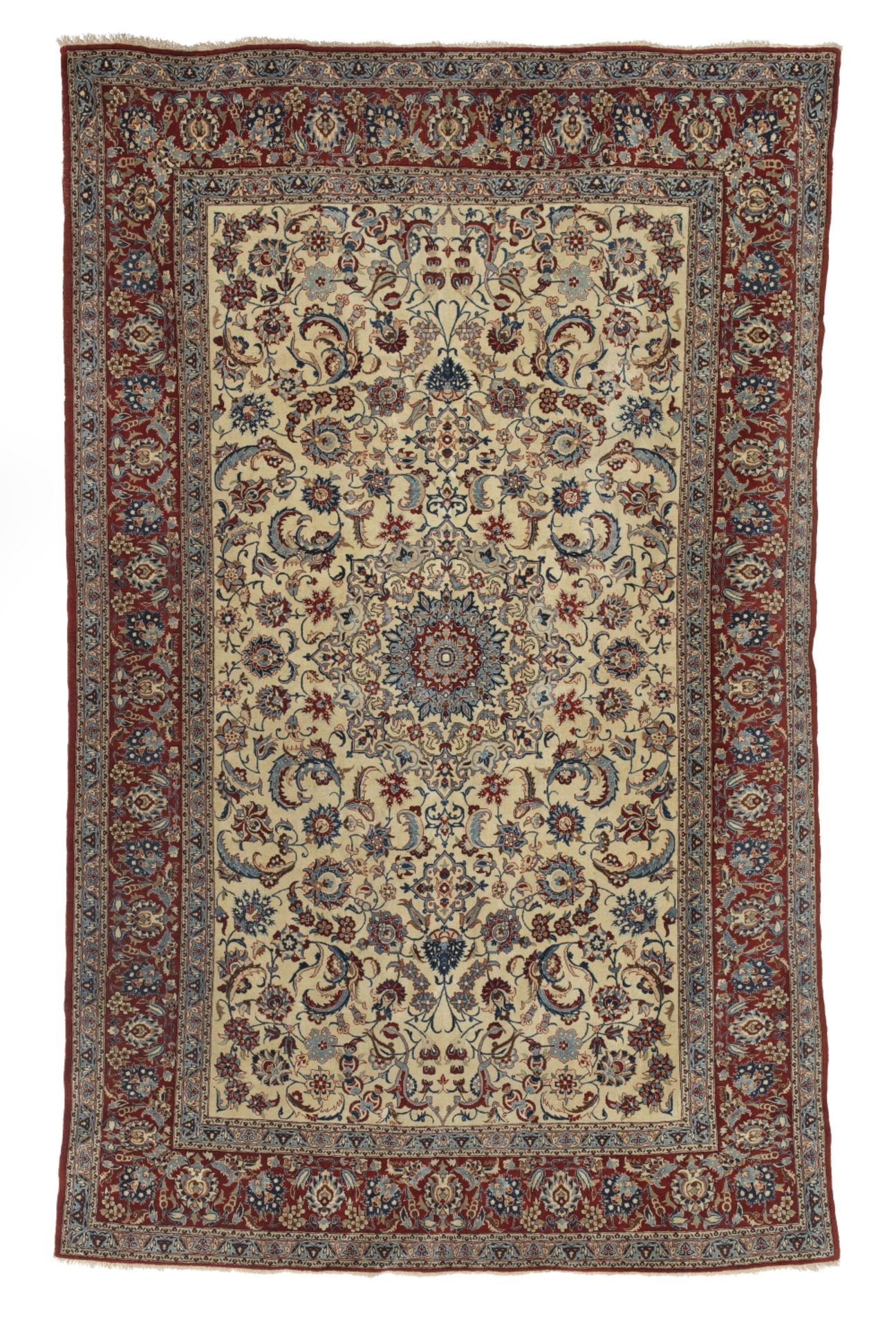 A Silk Isfahan carpet North West Persia, 231cm x 152cm